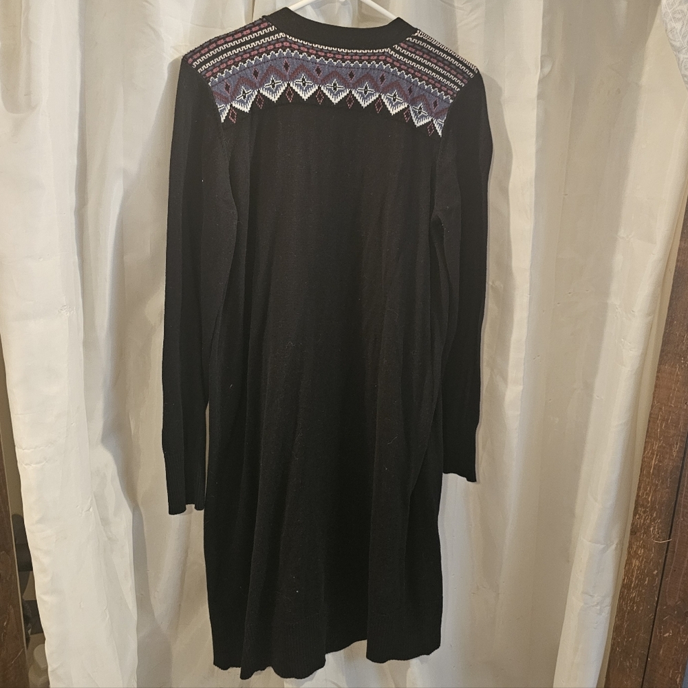 Black Cardigan with Patterned Accents - Picture 7 of 7